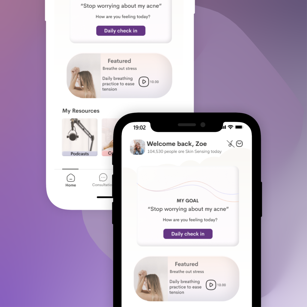 Skin Sense - Mobile app design